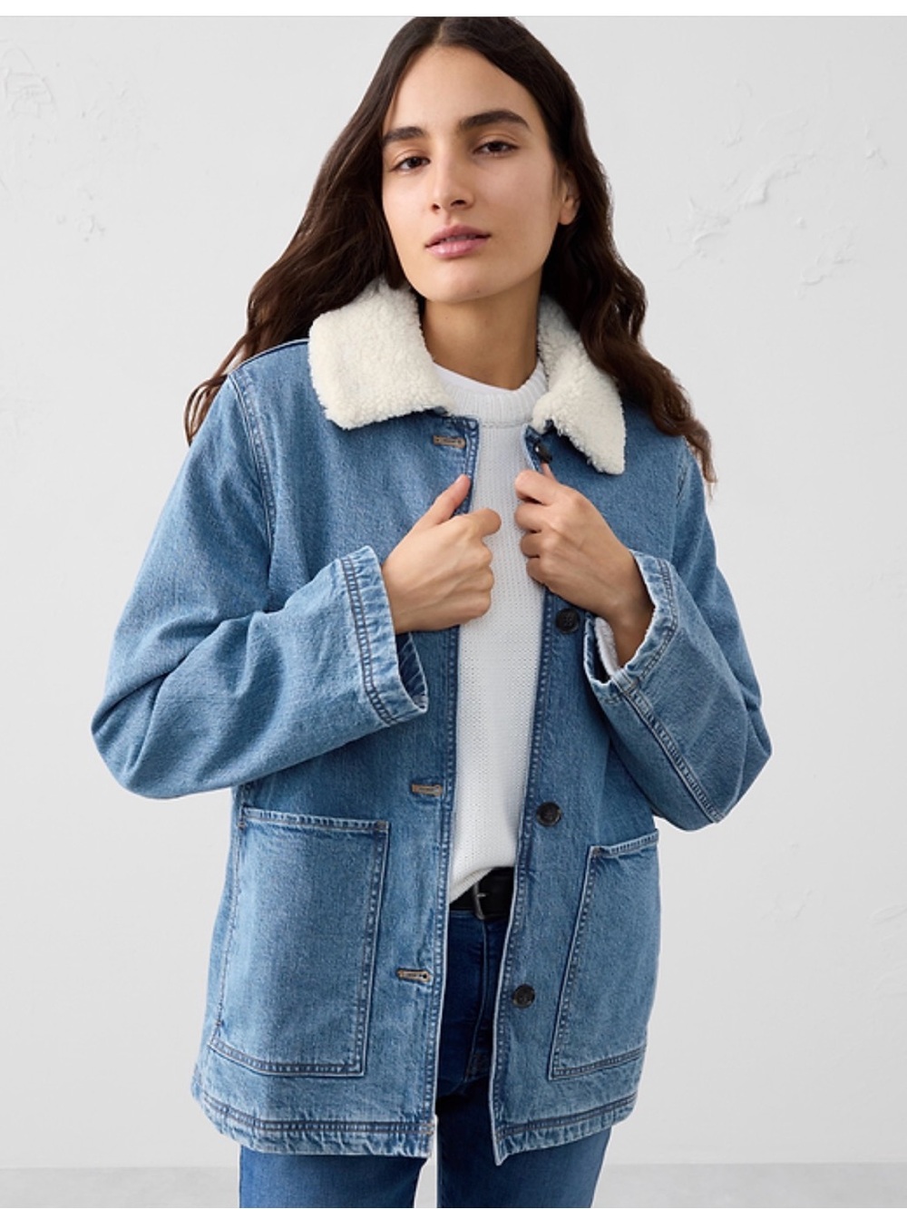 BR Sherpa Collar Denim Jacket